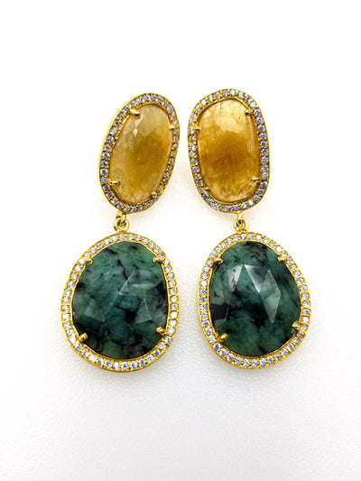 Mustard and Green Dyed Emerald - Elsavida